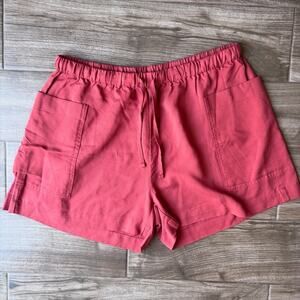 Old Navy High-Rise Utility Shorts – Coral Red, Size M